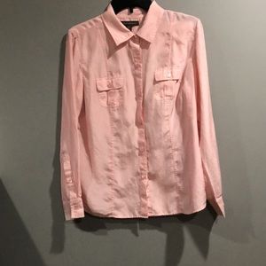 Tommy Bahama button down silk pink shirt